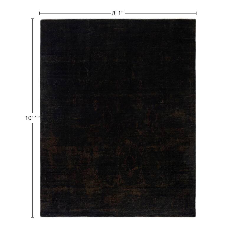 Overdyed One-of-a-Kind Hand-Knotted Area Rug - Black - 8' 1" x 10' 1"
