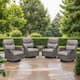 Option Brown Rattan - Grey Cushion