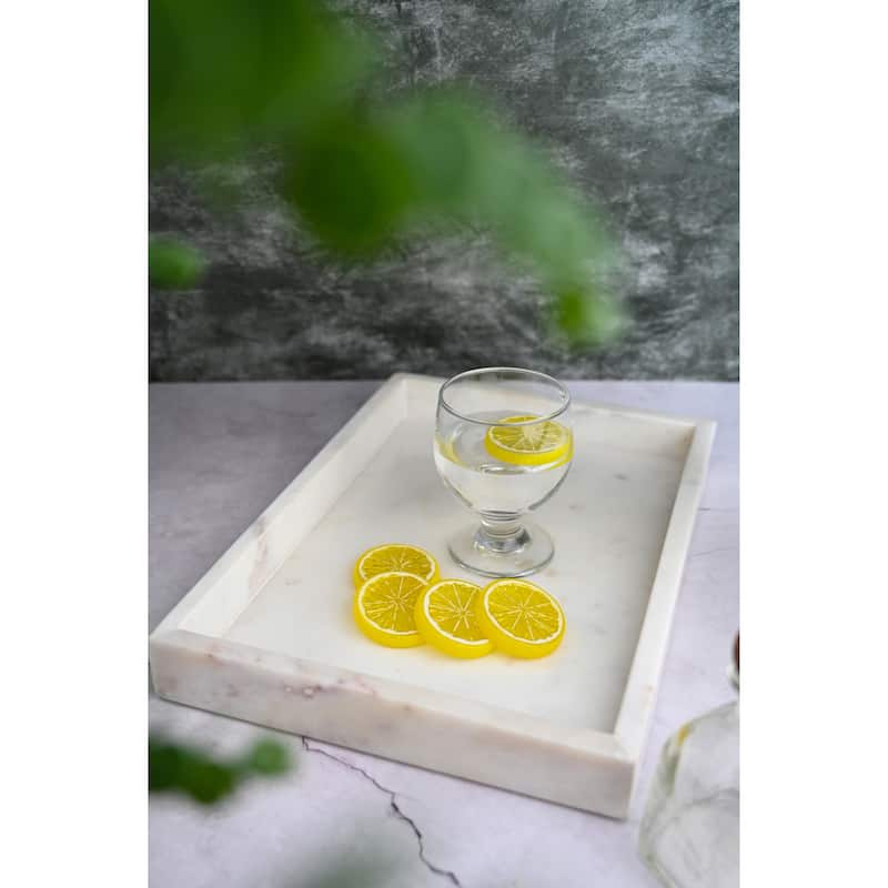 Marble Tank Tray 14x10" Opal White