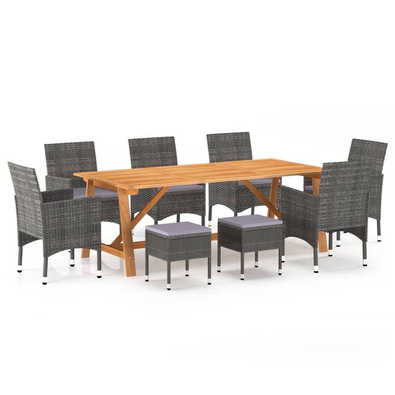 vidaXL Dining Set Black, Cream White - 39.4 x 81.1 x 29.1 in - Gray