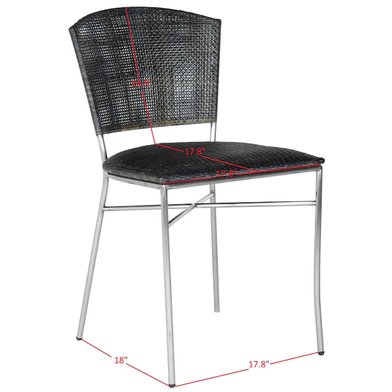 SAFAVIEH Iroda Black Dining Chair (Set of 2) - 17.5"x21.8"x33.3" - 18Wx22Dx33H
