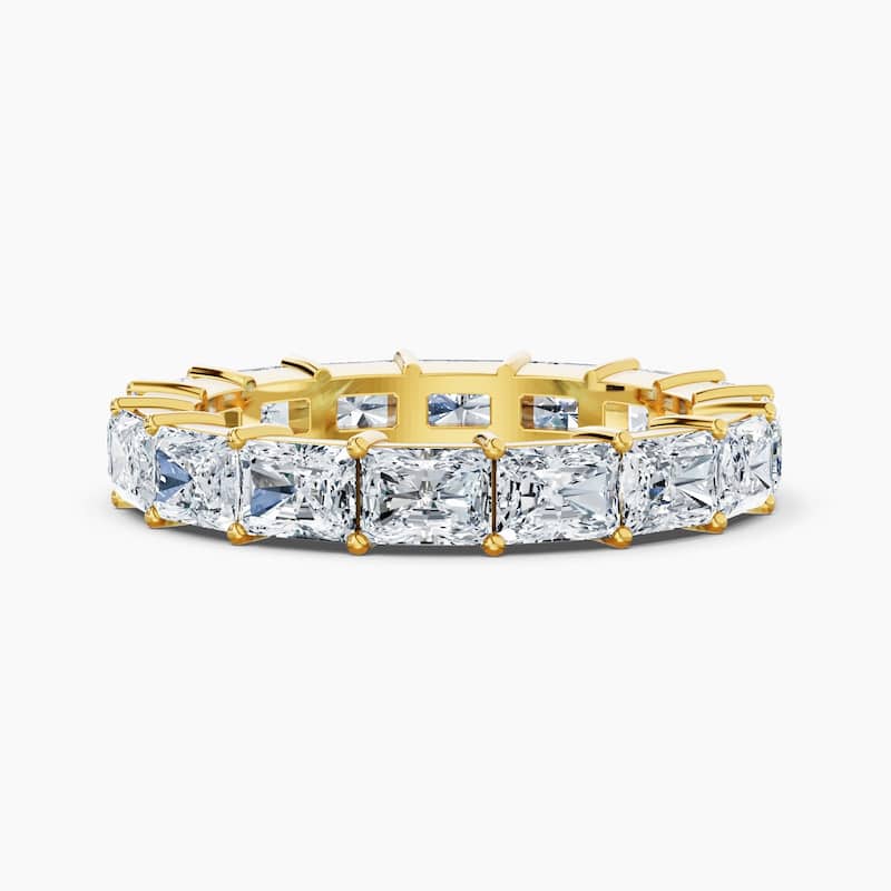 Auriya 14k Gold Radiant East-West Lab Grown Diamond Eternity Band 2.10 - 8.25 ct. tw. (F-G, VS) - 4.00 ct. wt. - 9 - Yellow