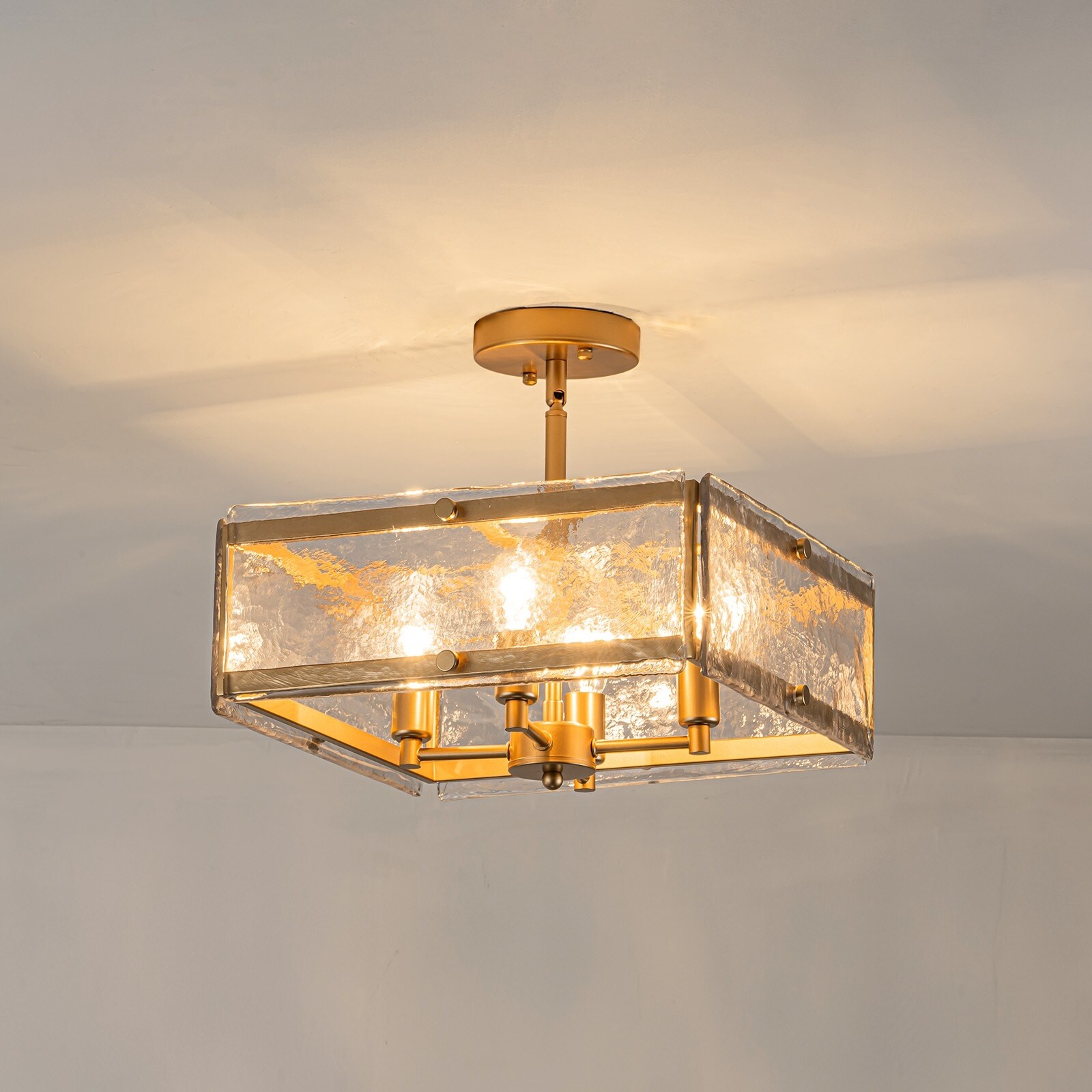 Starsky Modern 3/4-Light Textured Glass Semi Flush Mount Ceiling