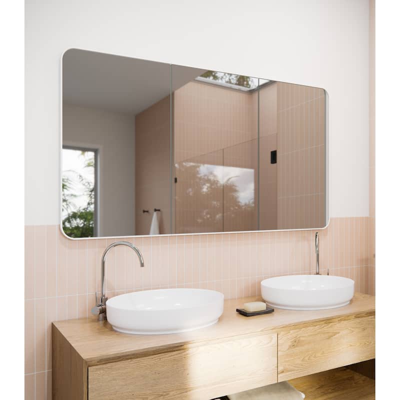 Stainless Steel Square Medicine Cabinet - White