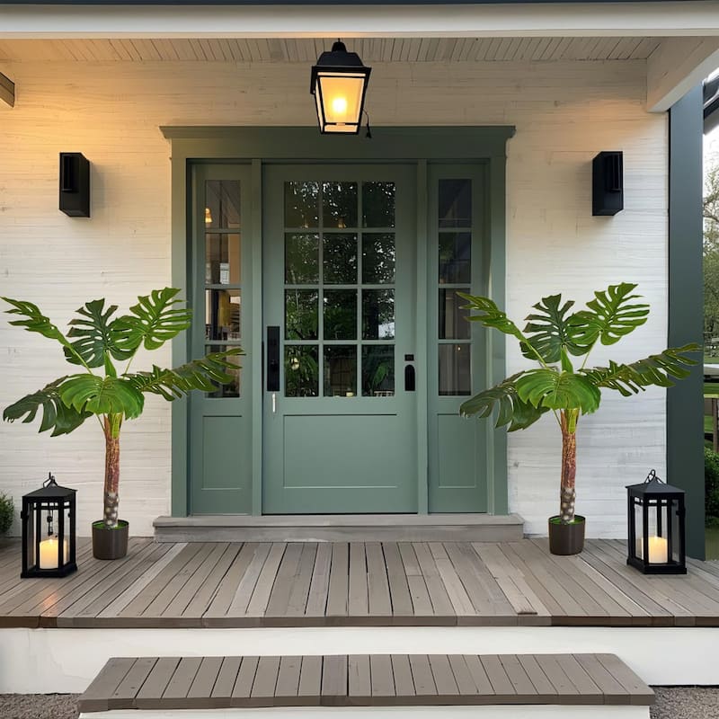 47.2 Inch Artificial Tree with Natural Wood Trunk, Faux Plant Indoor and Outdoor House Plant