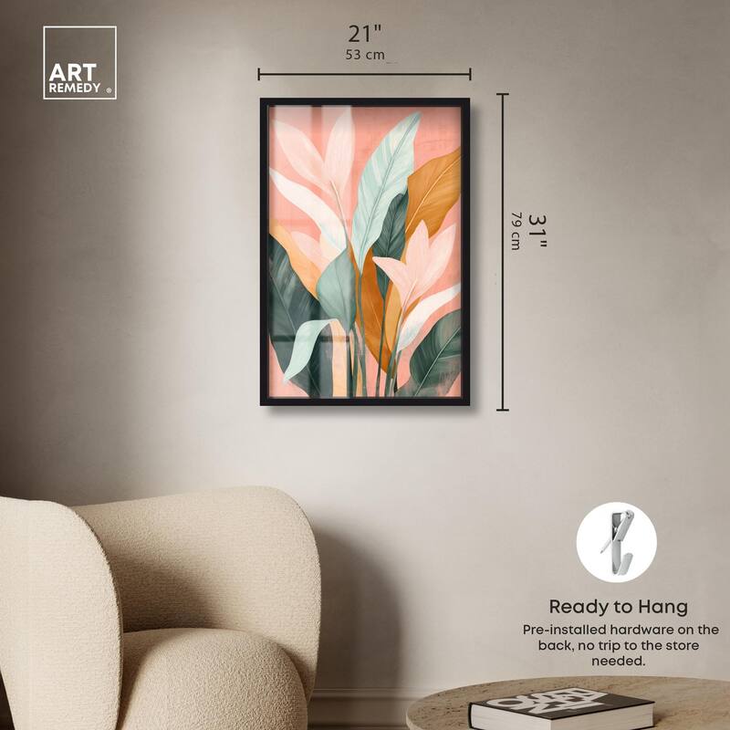Peach and Palm Shadowbox by Art Remedy