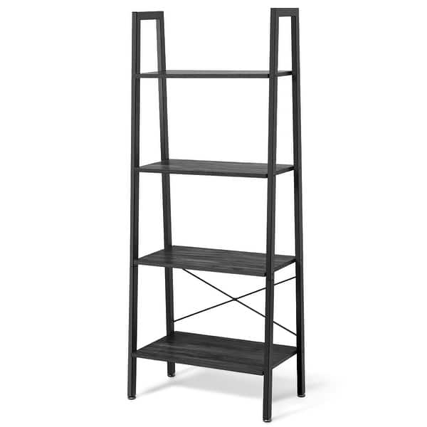 4Tier Ladder Shelf Bookcase Storage and Display Rack Bed Bath