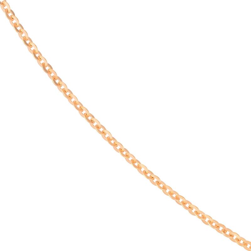 Curata 14k Rose Gold 2mm Crystal Diamond Cut Cable Chain Necklace (Lobster)