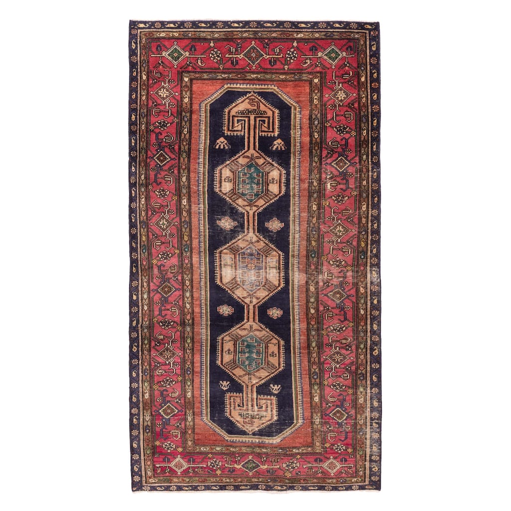 ECARPETGALLERY Hand-knotted Konya Anatolian Dark Navy Wool Rug - 4'6 x 8'7