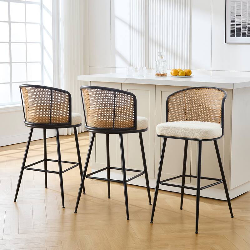 26"/29" Rattan Upholstered Bar Stool /Counter Stools Set of 2/3/4