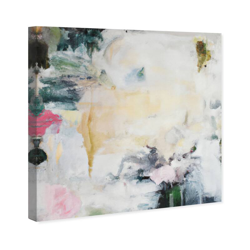 Wynwood Studio Abstract Flower Cascade White and Vanilla Modern & Contemporary Wall Art Canvas Print