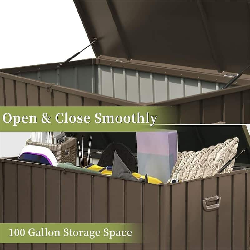 100-200 Gallon Outdoor Storage Deck Box Waterproof, Lockable