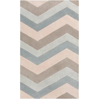 Hand-tufted Chevron Geometric Contemporary Area Rug - 9' x 13'