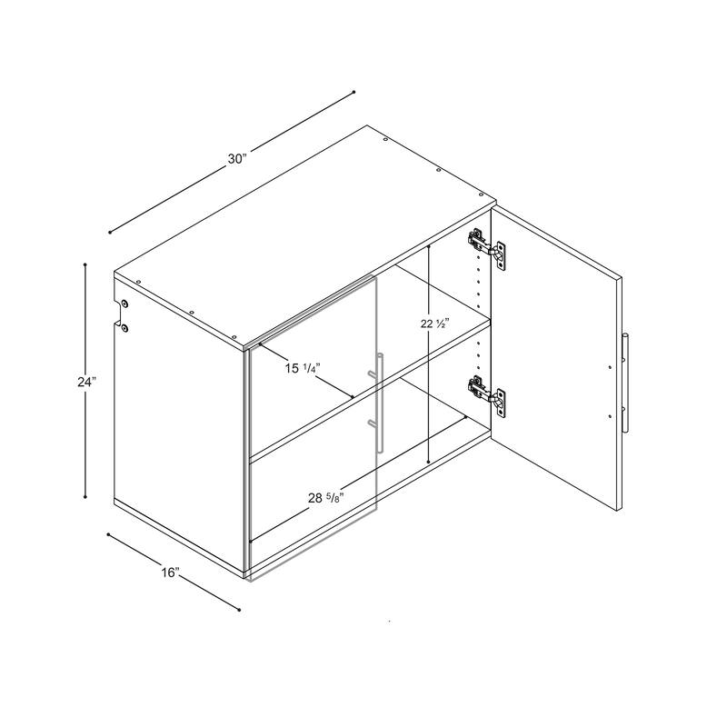 Prepac HangUps 30" Upper Storage Cabinet