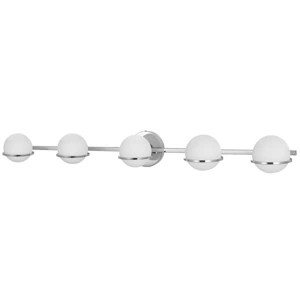 slide 1 of 1, 5LT Halogen Vanity Polished Chrome w/ White Glass