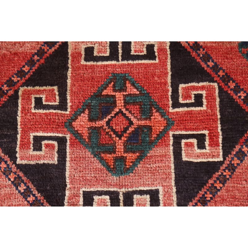 Tribal / Geometric Shiraz Persian Vintage Rug Handmade Wool Carpet - 4'1"x 8'4"
