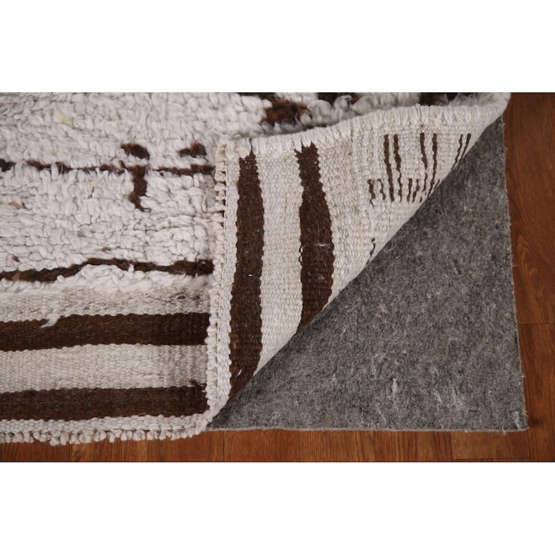 Geometric Anatolian Turkish Runner Rug Handmade Hallway Wool Carpet - 3'4"x 11'3"