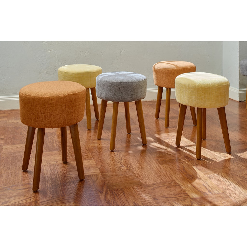 Porthos Home Wallace Linen Upholstered Stool