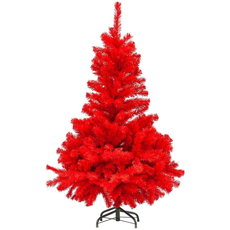 Full Pine Artificial Christmas Tree - 4' - Scarlet Red - Unlit - 4 Foot