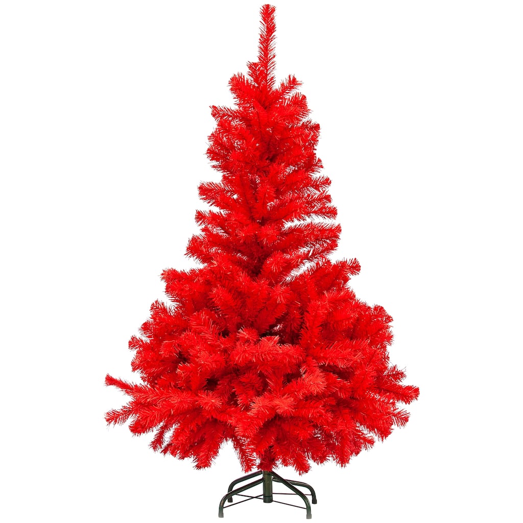 Full Pine Artificial Christmas Tree - 4' - Scarlet Red - Unlit - 4 Foot