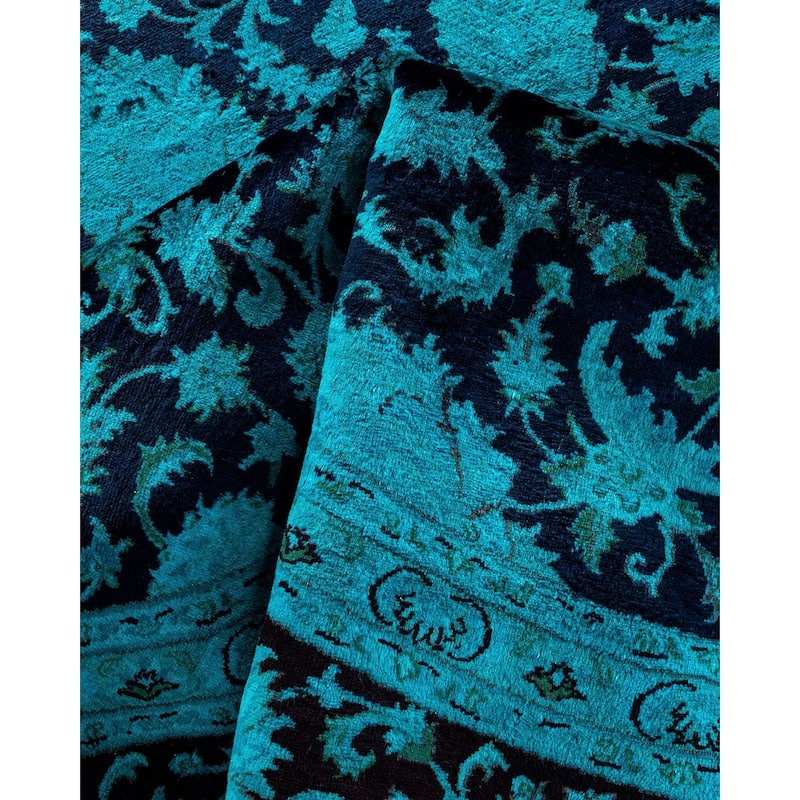 Fine Vibrance, One-of-a-Kind Hand-Knotted Area Rug - Purple, 7' 10" x 8' 1" - 7' 10" x 8' 1"