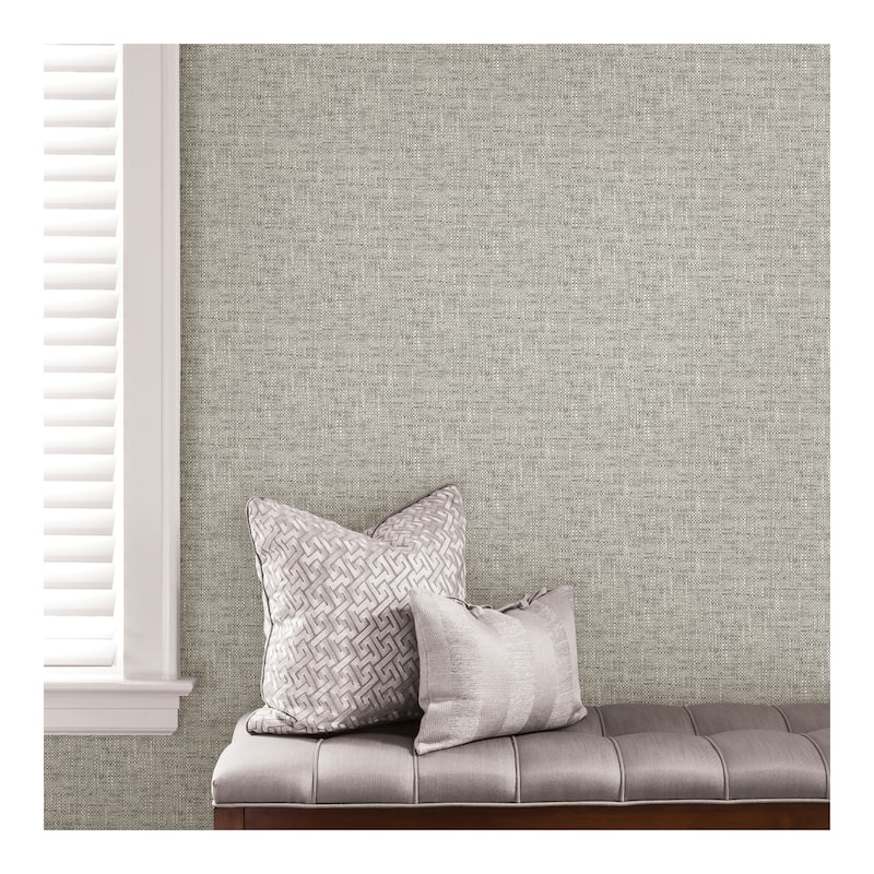 NuWallpaper Grey Poplin Texture Peel & Stick Wallpaper - 216in x 20.5in x 0.025in