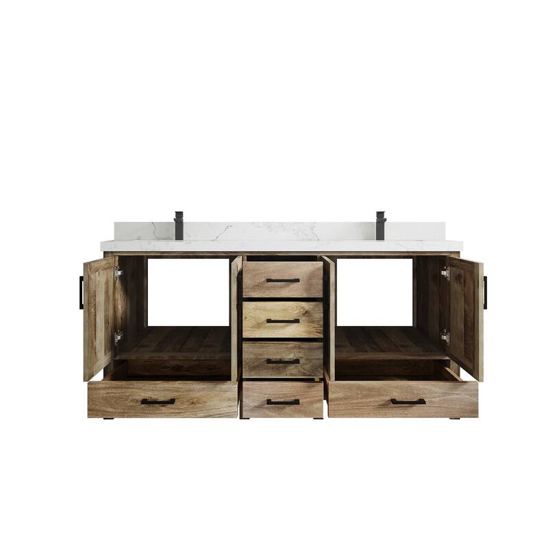 Willow Collections 72 in. W x 22 in. D Malibu Mango Double Sink Bathroom Vanity with Countertop