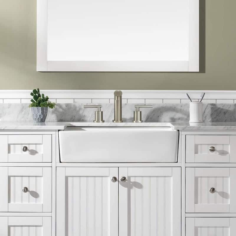 3 Holes Widespread Bathroom Sink Faucet Stainless Steel Bathroom Faucet with Pop Up Drain Vanity Tap with Dual Handles