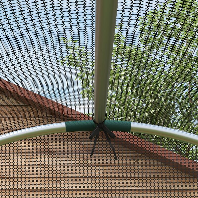 Outsunny 4' x 4' Crop Cage, Plant Protection Tent with Zippered Door and Galvanized Steel Frame, Fruit Cage Netting Cover