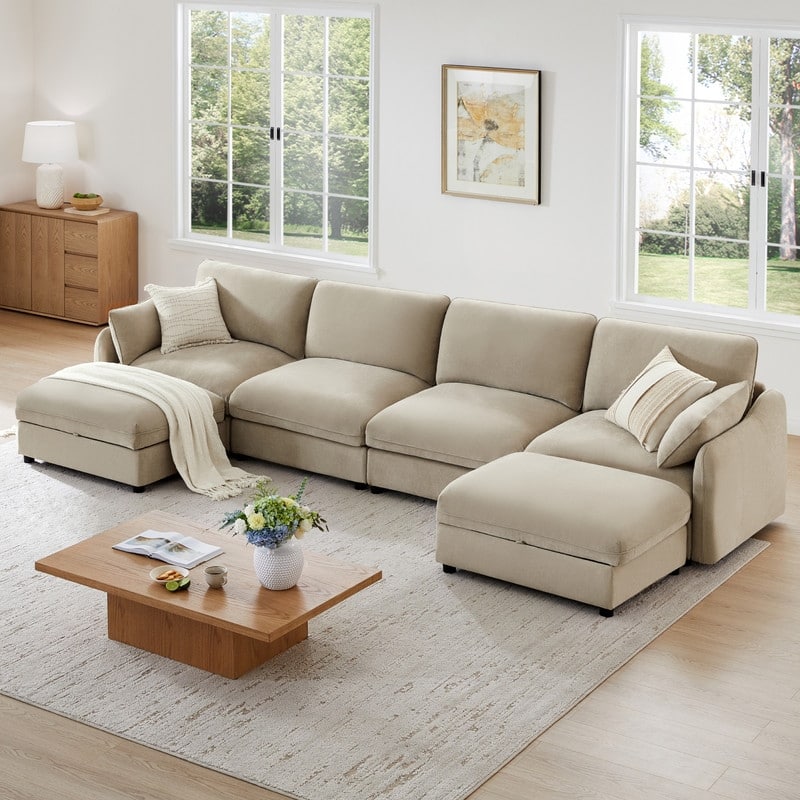 Spruce & Spring Oversized Cloud Modular Sectional Couches for Living Room