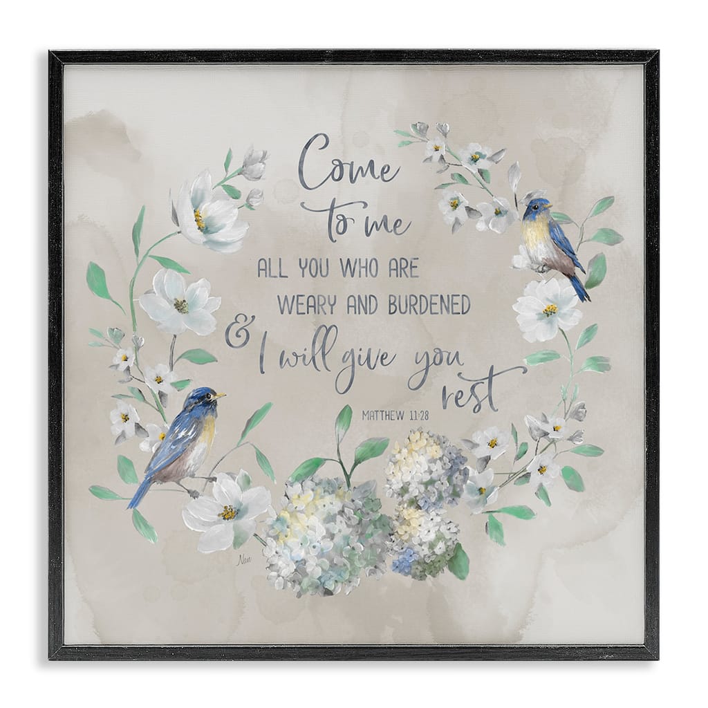 Stupell Comforting Proverb & Wreath Framed Giclee Art Design By Nan