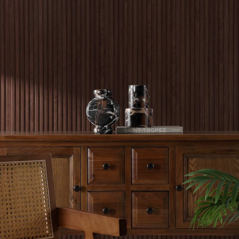 SAFAVIEH Home Reign 7-inch Black/White/Rust Marble Vase Set of 2