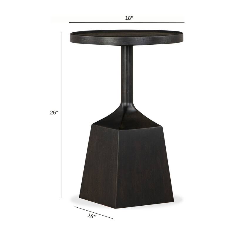 Magnussen Home Lindon Coffee Bean Round Pedestal Accent End Table - 18''W x 18''D x 26''H