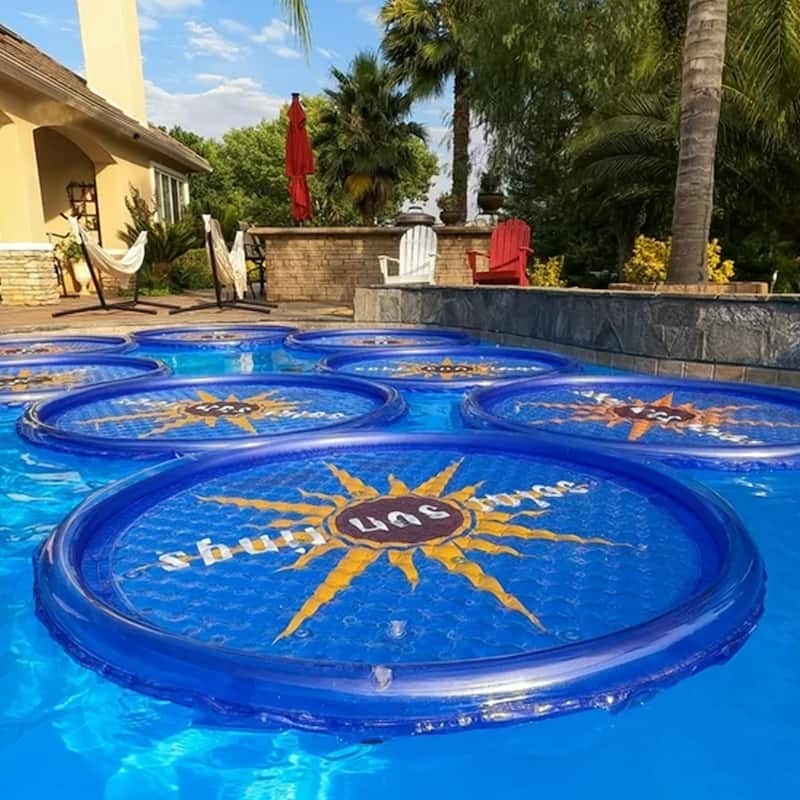 Solar Sun Rings UV Resistant Pool Spa Heater Circular Solar Cover, Blue (3 Pack) - 3.19