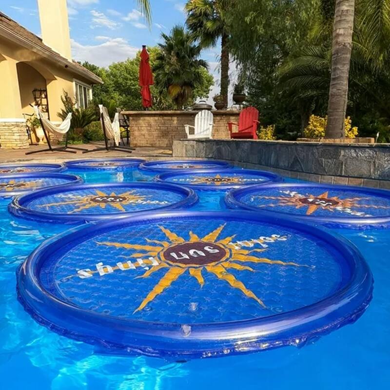 Solar Sun Rings UV Resistant Pool Spa Heater Circular Solar Cover, Blue (9 Pack) - 60 x 60 x 2 inches