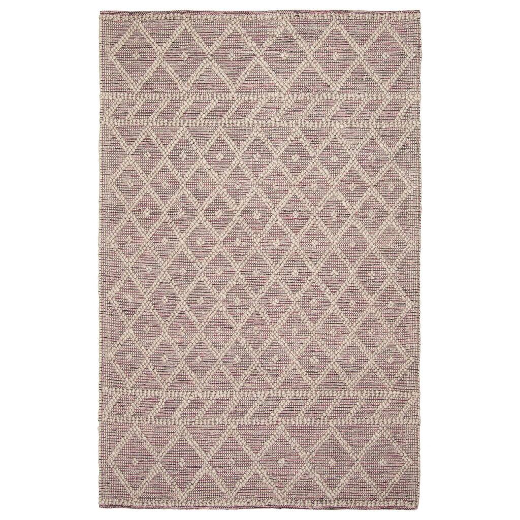 ECARPETGALLERY Braid weave Sienna Pink Wool Rug - 5'1 x 8'0