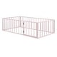 preview thumbnail 35 of 86, Twin/Full/Queen Size Floor Bed for Kids, Montessori Beds with Rails and Door, Metal Playhouse Bed Frame w/ Fence for Boys Girls