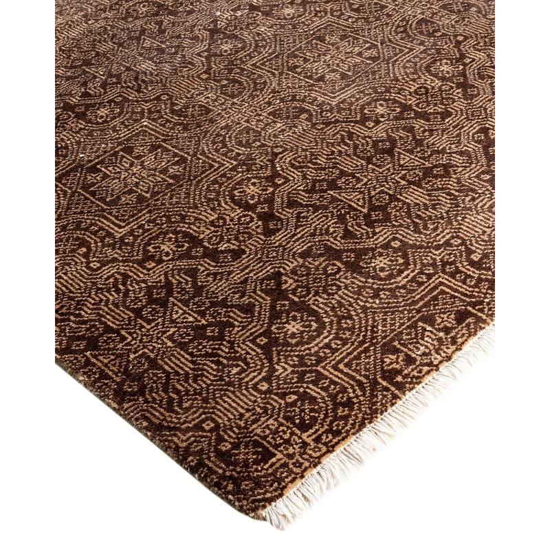 Gabbeh One-of-a-Kind Hand-Knotted Area Rug, Brown - 8' 2" x 10' 4"
