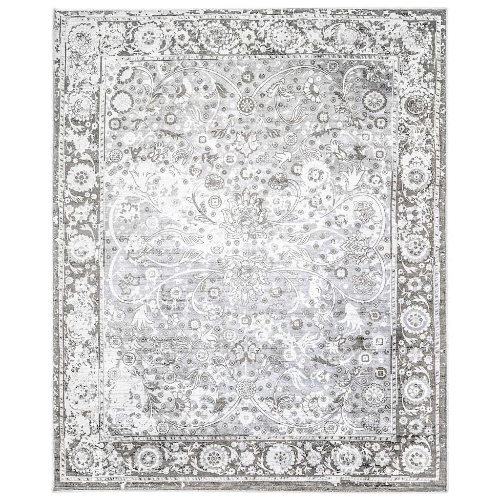 Overton Handmade Modern Contemporary Floral Area Rug