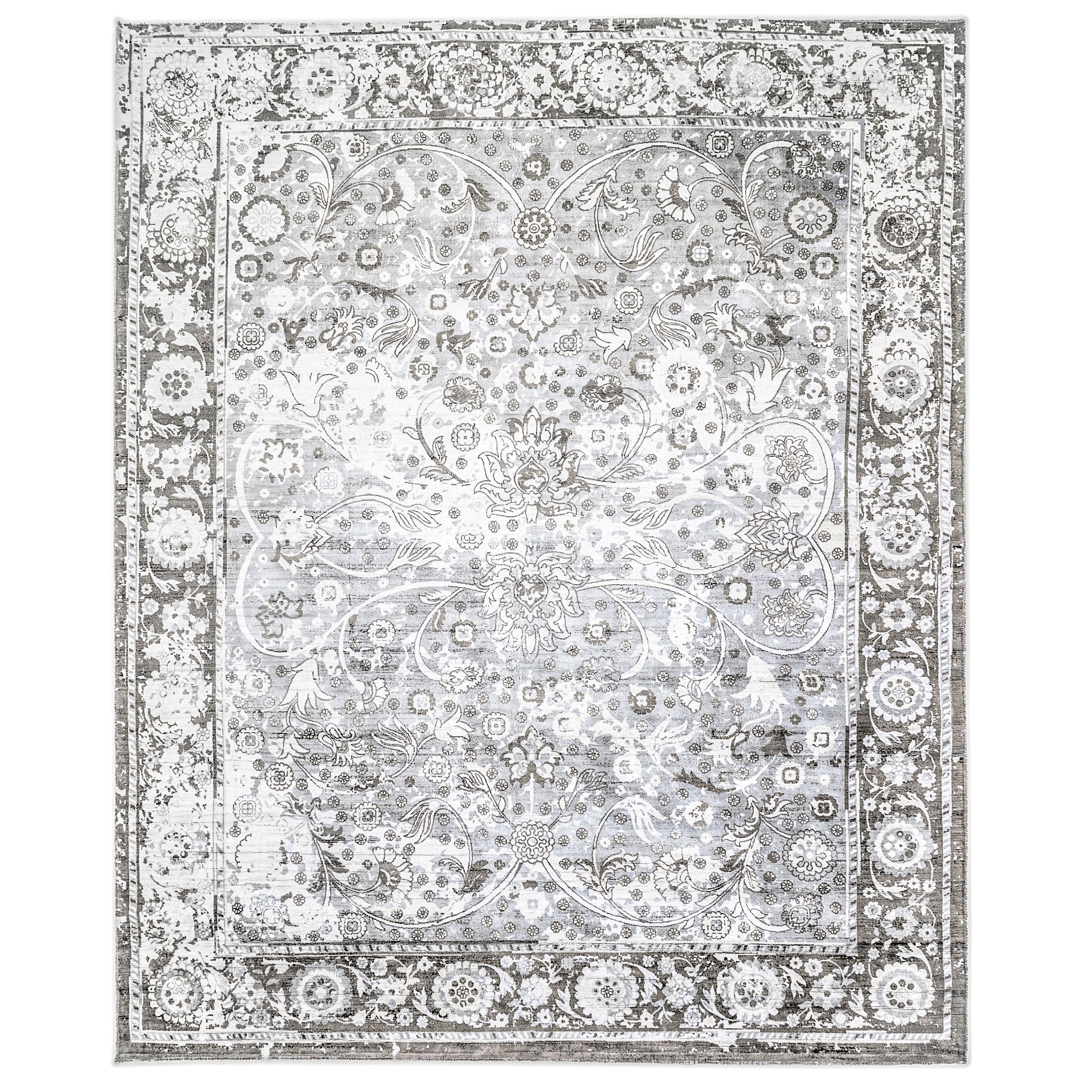 Overton Handmade Modern Contemporary Floral Area Rug
