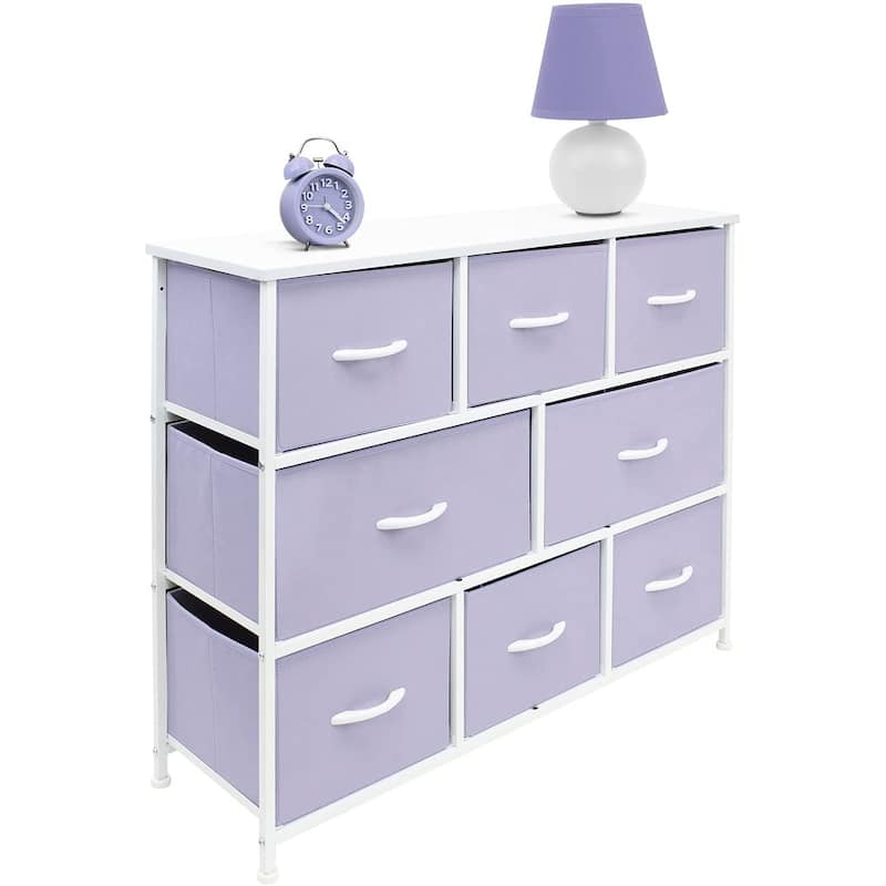 Sorbus White Frame Bold Color 8-drawer Dresser