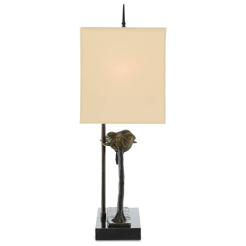 Currey & Company Sparrow Bronze Table Lamp - 24.75"h x 15"w x 9"d