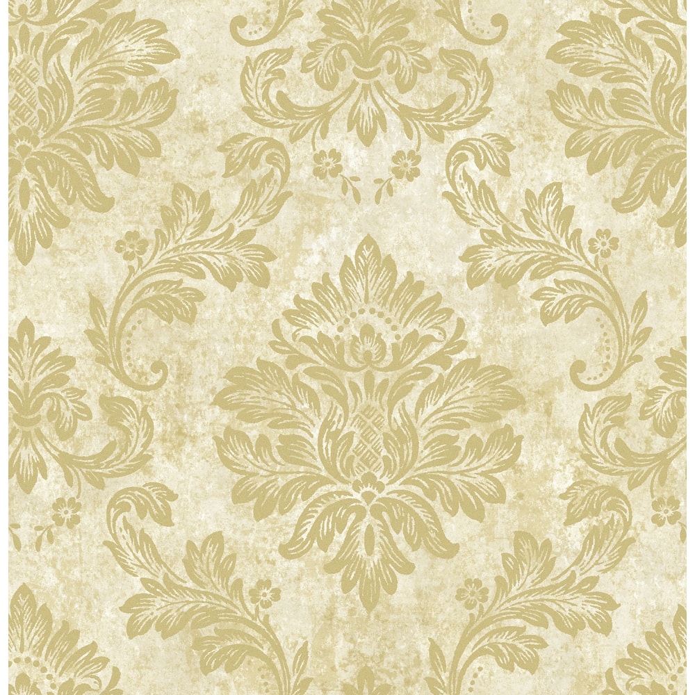 Seabrook Designs Villa Leaf Damask Unpasted Wallpaper