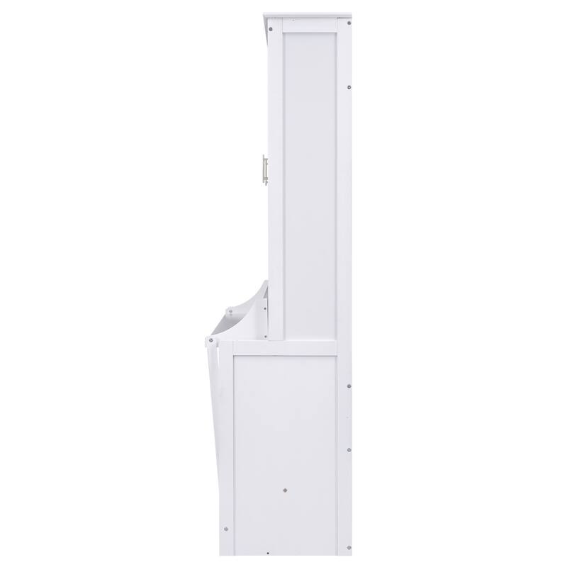 Queen Size Folding Murphy Bed Cabinet with Built-in Shelf Desk, Space-Saving Wall Bed for Multipurpose Guest Room or Home Office