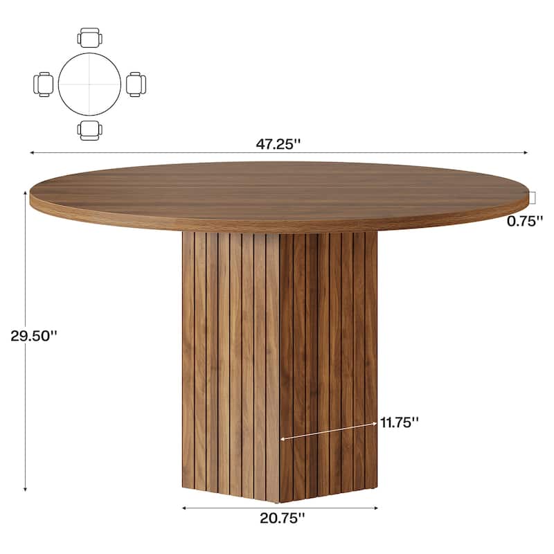 Oak Wood Round Dining Table, Kitchen Living Room Bistro Accent Table