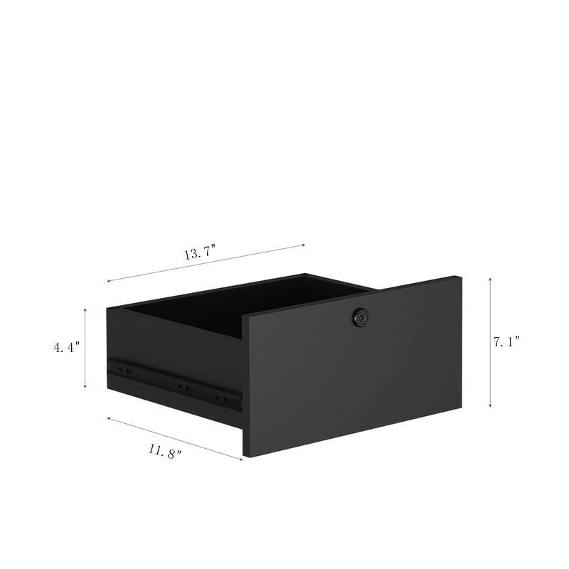 Nightstand with Charging Station, Smart Modern Night Stand with Bookshelf, Bedside Tables with Storage Cabinet Bedroom, Black