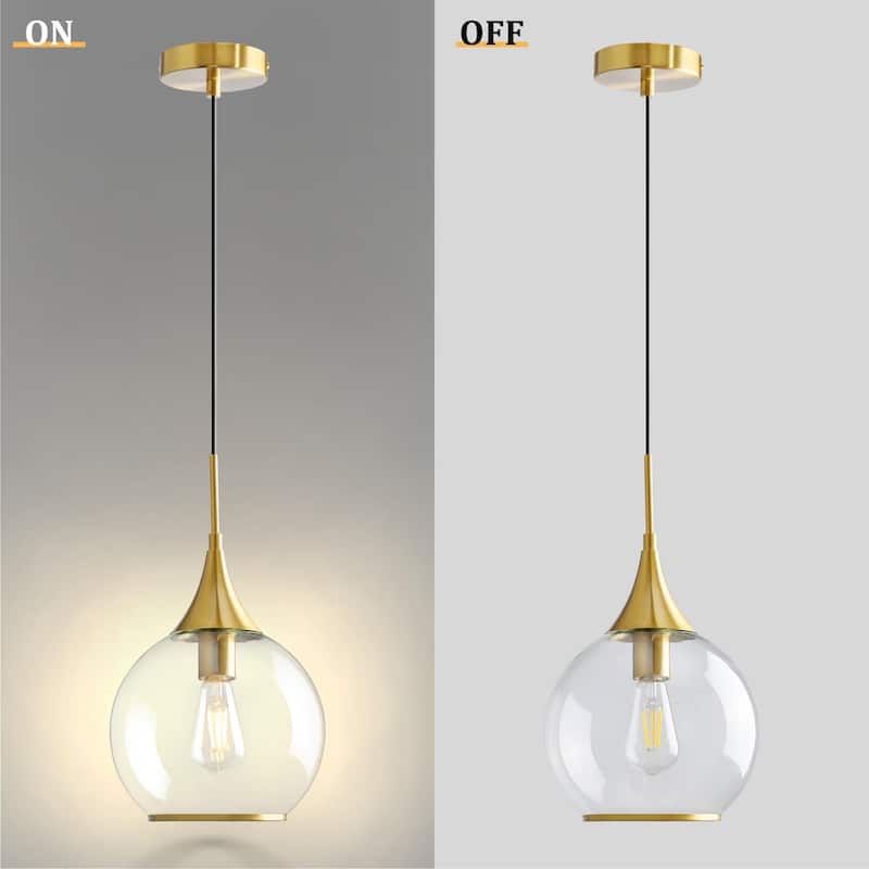 Modern Pendant Light Fixture Dimmable Kitchen Island Hanging Ceiling Lights with Glass Shade