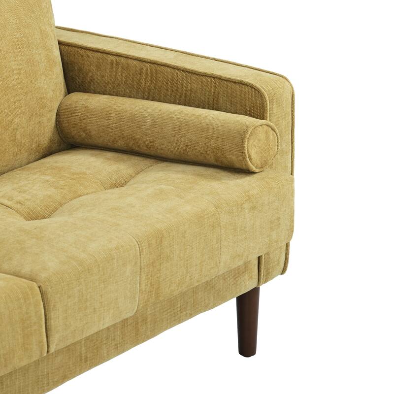 62.5'' W Corduroy Couch Upholstered Square Arm Sofa