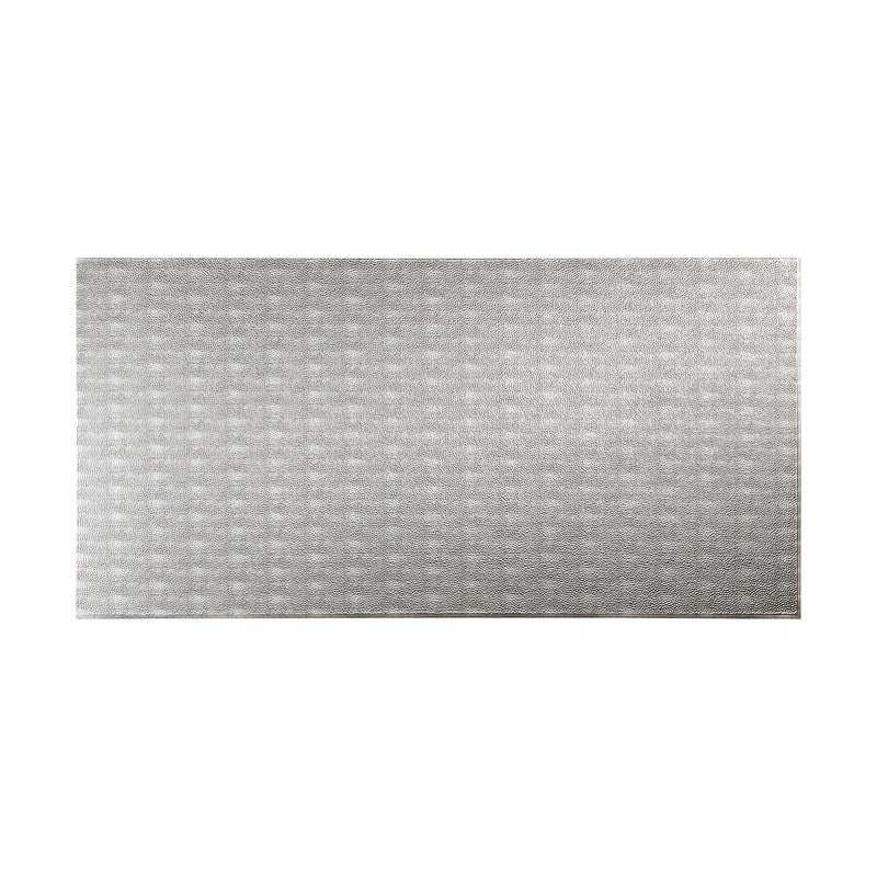 FASÄDE Hammered 4-foot x 8-foot PVC Wall Panel in Crosshatch Silver - 4 x 8