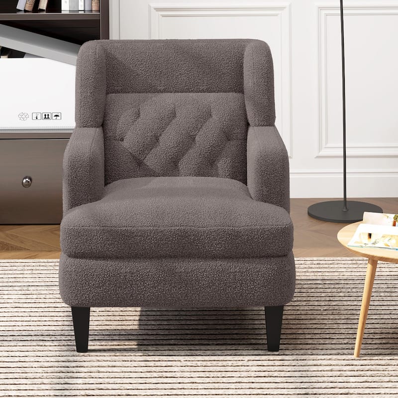 Brown 35.25" Upholstered Arm Chair